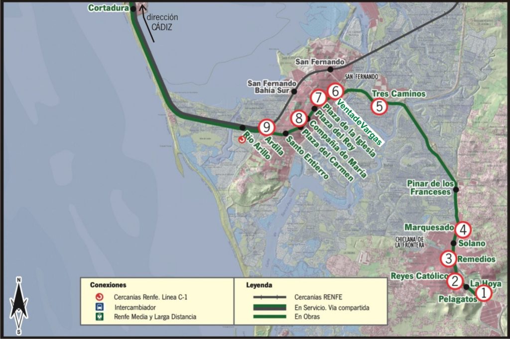 REPORTAJE FOTOGRÁFICO Trazado del tren tranvía de la Bahía de Cádiz